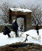 Graveyard under Snow, Caspar David Friedrich